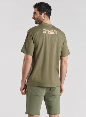 Zielony T-shirt z krótkim rękawem oversize C21SF-TX-002-Z