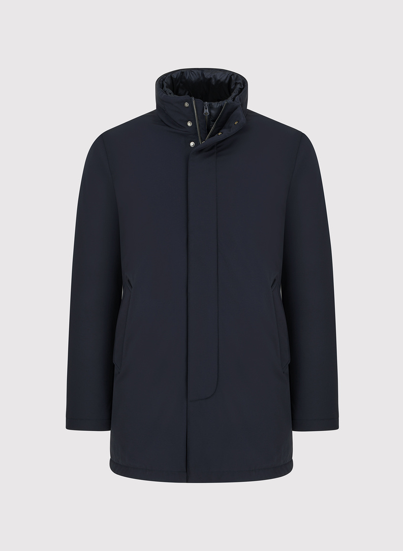 Granatowa kurtka z odpinanym kołnierzem