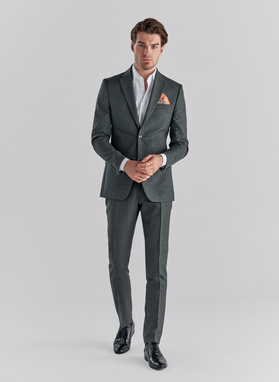 Zielona marynarka garniturowa P22SP-3G-002-Z-S