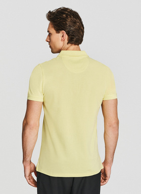 Żółte bawełniane polo męskie