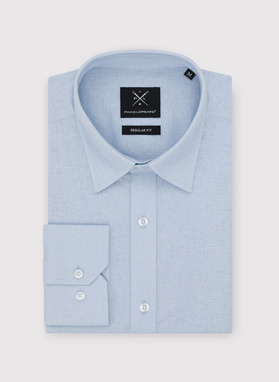 Błękitna koszula z lnu i bawełny