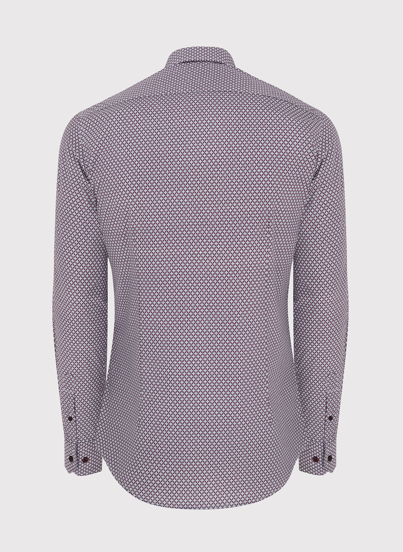 Bordowa wzorzysta koszula męska 