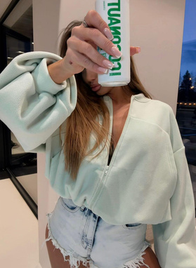 Bluza BOHO z polaru pistacja