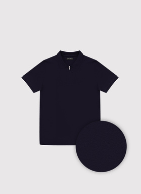 Granatowe polo z bawełny merceryzowanej