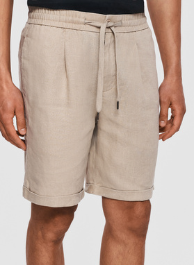 Lniane beżowe szorty męskie