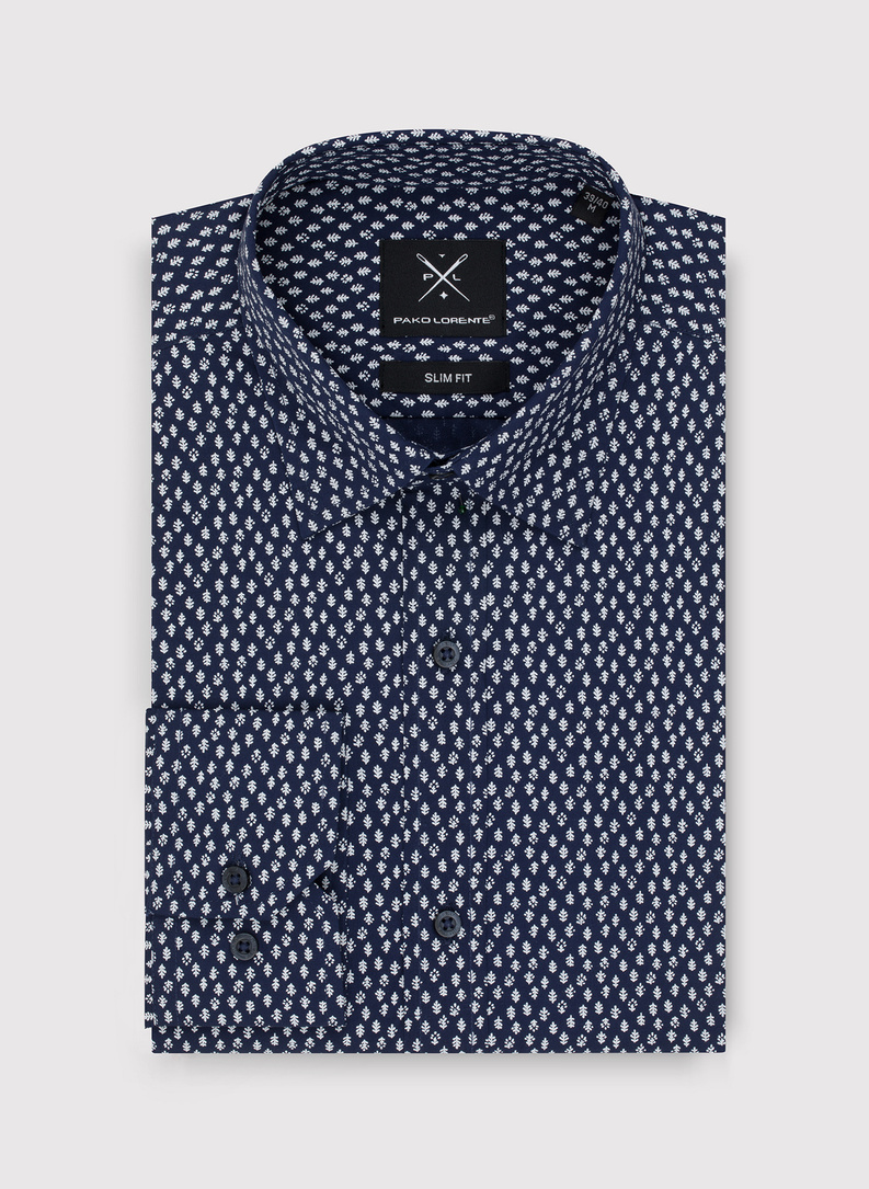 Casualowa koszula męska w mikrowzór