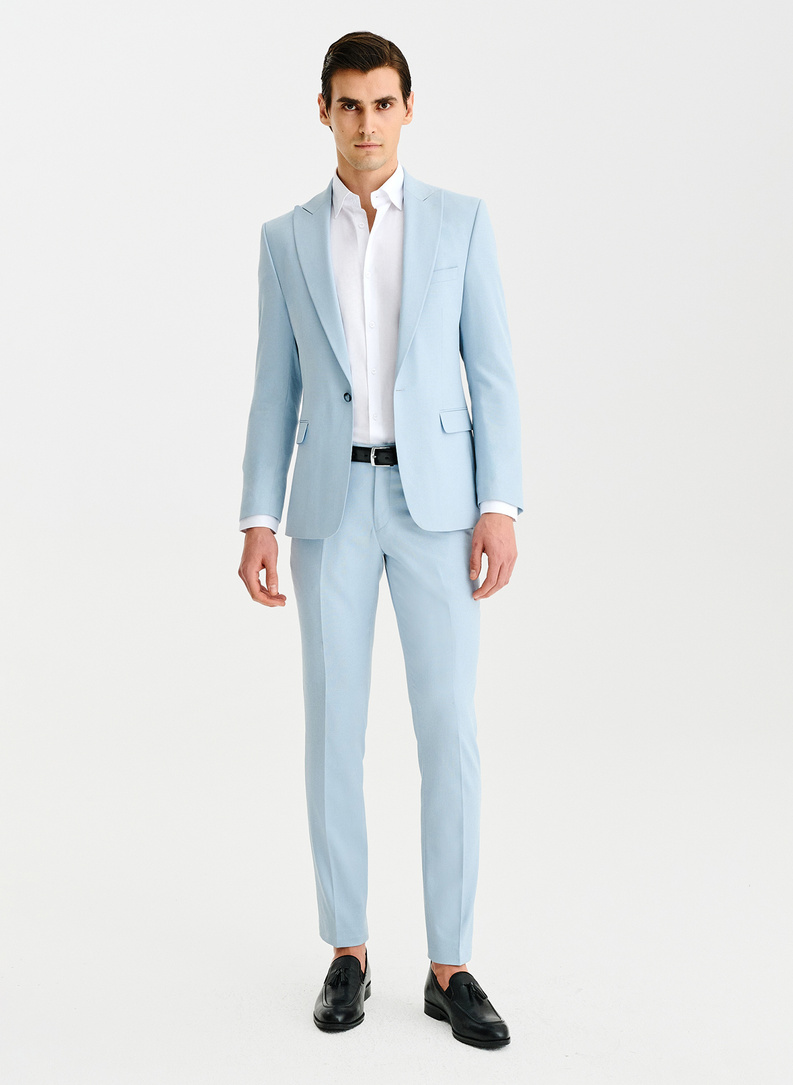 Błękitne spodnie ganiturowe