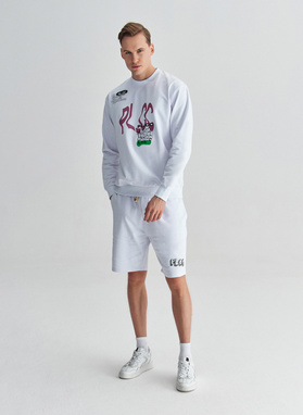 Biała bluza oversize z okrągłym dekoltem C22SF-2B-005-B-0