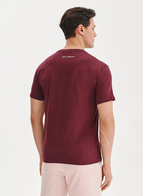 Bawełniany bordowy t-shirt