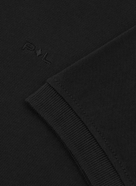 Gładki t-shirt polo w czarnym kolorze