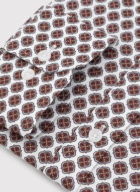 Casualowa koszula męska w brązowy wzór