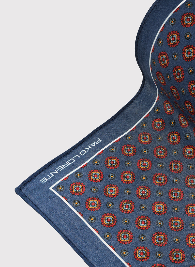 Granatowa poszetka męska we wzorki