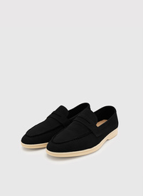 Czarne mokasyny z zamszu