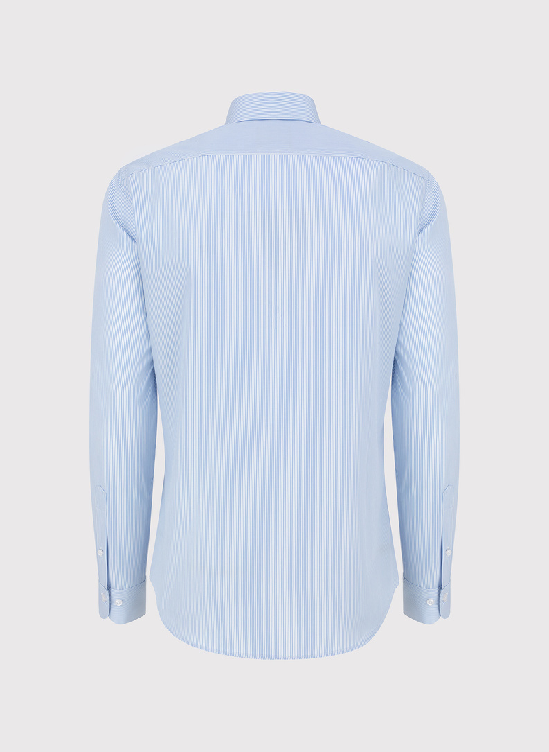 Bawełniana koszula męska w niebieskie paski