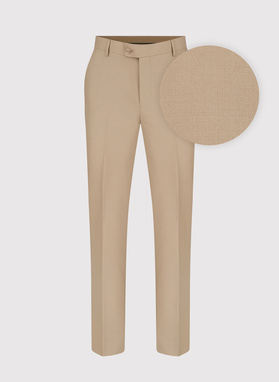 Beżowy męski garnitur z wełną