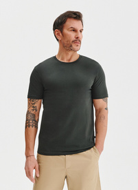 Bawełniany oliwkowy t-shirt