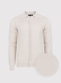 Beżowy kardigan z kołnierzykiem