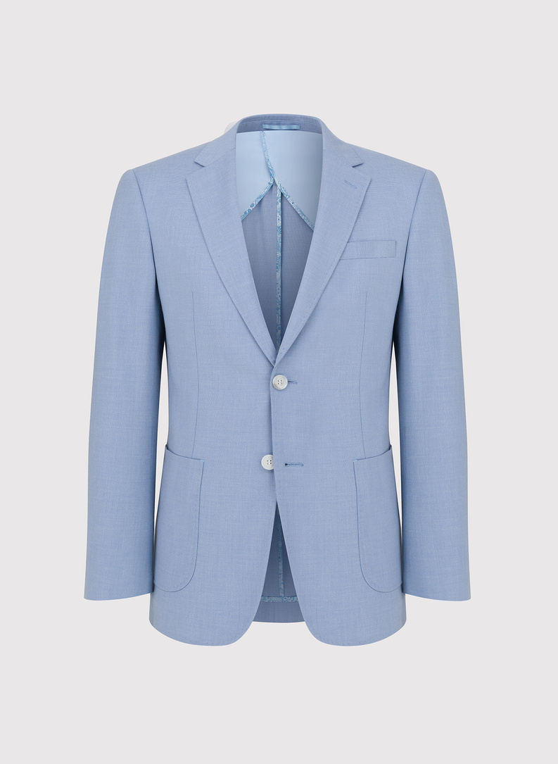 Niebieska marynarka casual z lnem