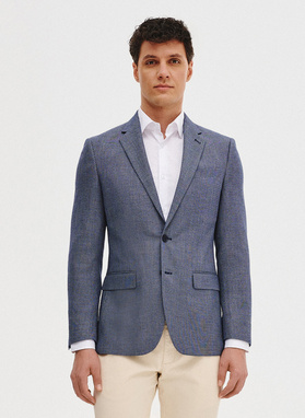 Niebieska marynarka męska z wiskozą