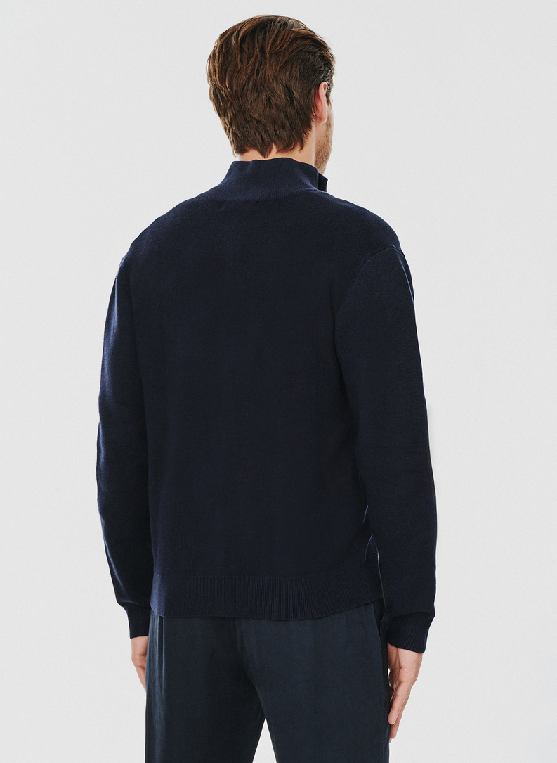 Sweter męski rozpinany w kolorze granatowym