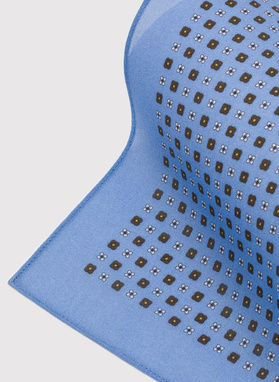 Niebieska poszetka męska w mikrowzór