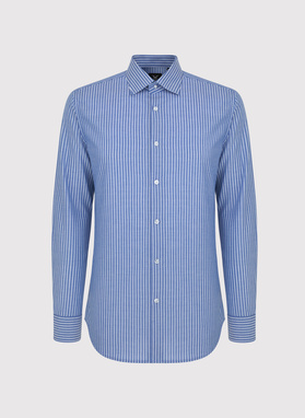 Niebieska koszula męska w paski