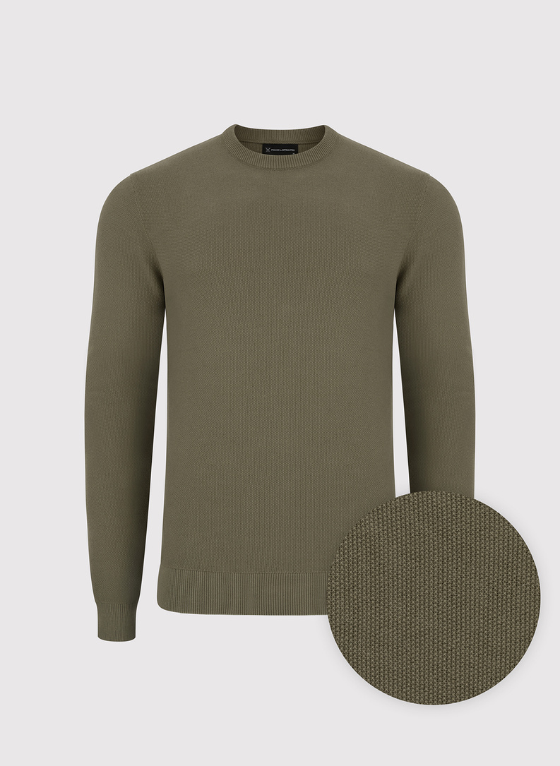 Oliwkowy sweter męski