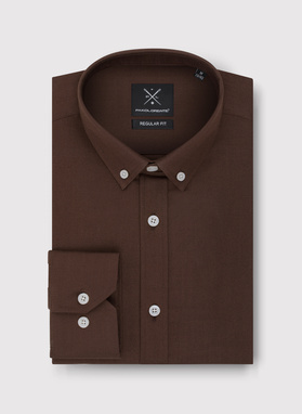 Brązowa bawełniana koszula męska