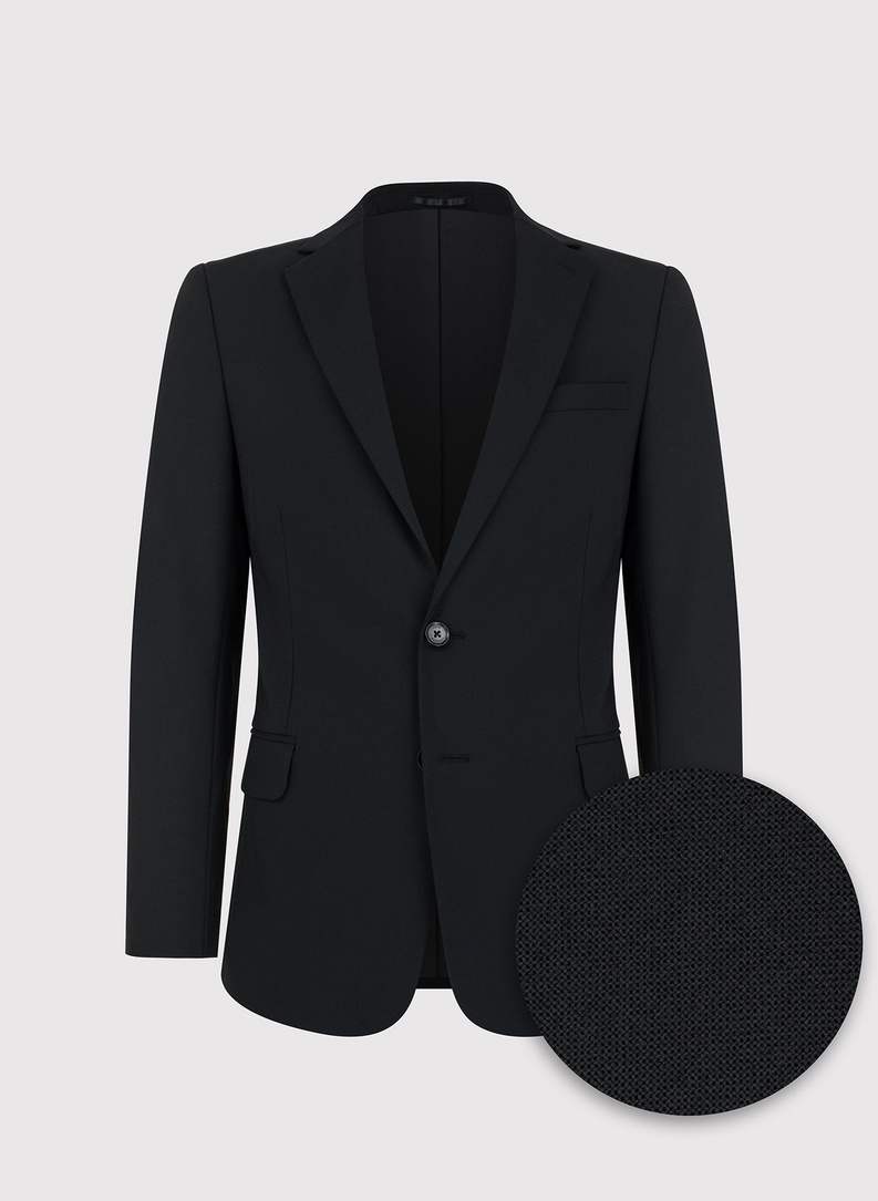 Gładki garnitur męski w kolorze czarnym