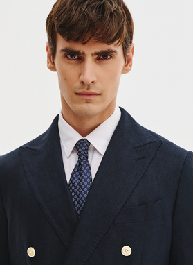 Lniana marynarka dwurzędowa