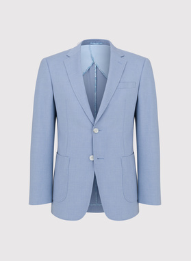 Niebieska marynarka casual z lnem