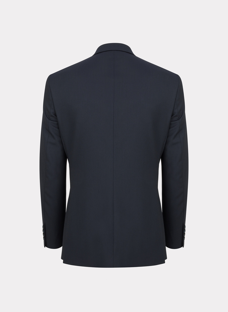 Dwuczęściowy gładki garnitur męski w kolorze granatowym