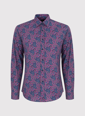 Fioletowa koszula we wzór paisley