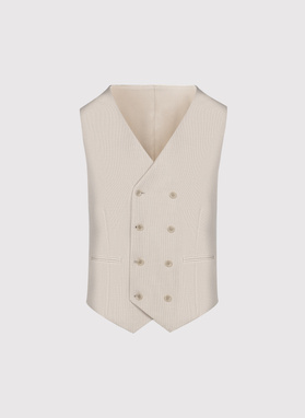 Beżowa kamizelka męska w pepitkę