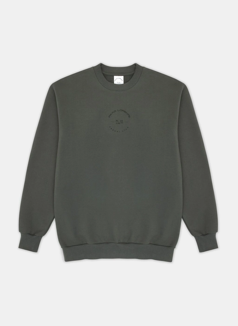 BLUZA Z OKRĄGŁYM DEKOLTEM ZIELONA C20WF-2B-002-Z - zdjecie nr 1