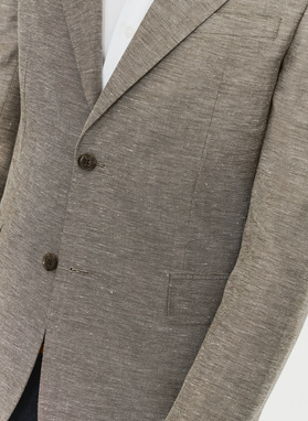 Brązowa marynarka z lnem