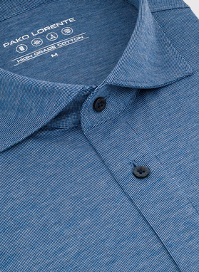 Niebieska dzianinowa koszula męska