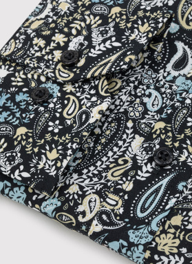 Czarna koszula męska we wzór paisley