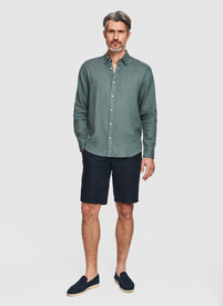 Granatowe bermudy męskie z lnu