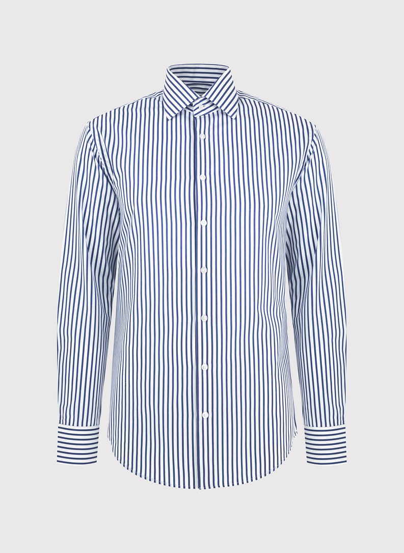 Bawełniana koszula męska w granatowe paski