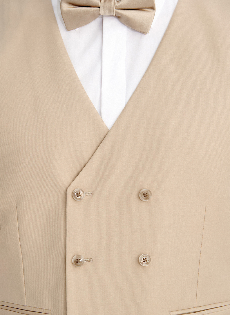 Beżowa kamizelka garniturowa z wełny