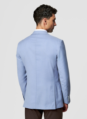 Niebieska marynarka casual z lnem