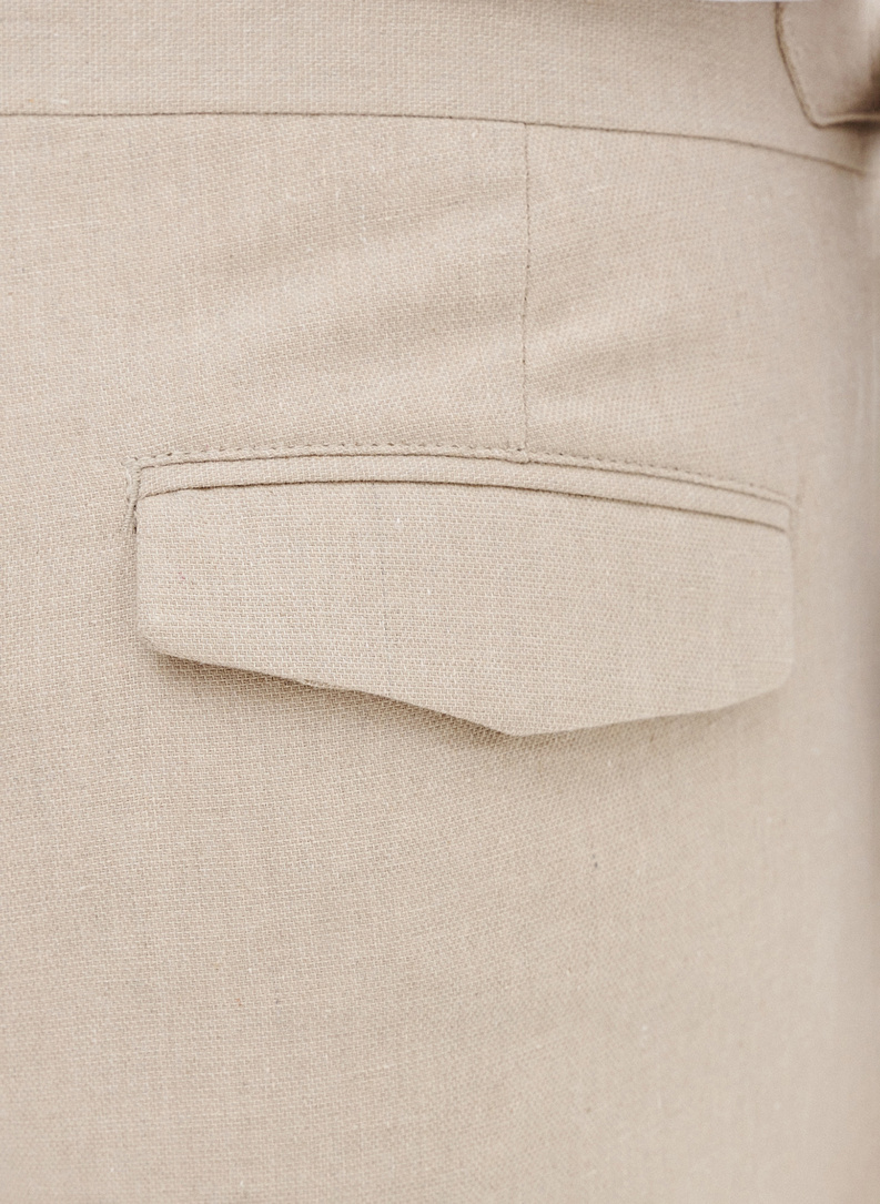 Beżowe spodnie męskie z lnem