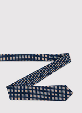 Granatowy krawat męski w drobny wzór