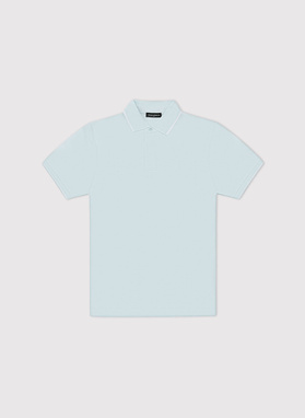 Turkusowy t-shirt polo z bawełną