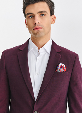 Bordowy garnitur męski