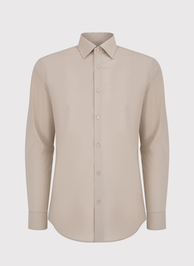 Beżowa koszula męska długi rękaw