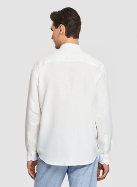 Biała koszula z lnem