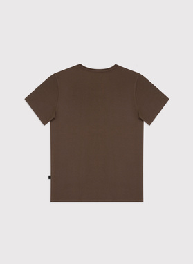 Brązowy gładki t-shirt v-neck