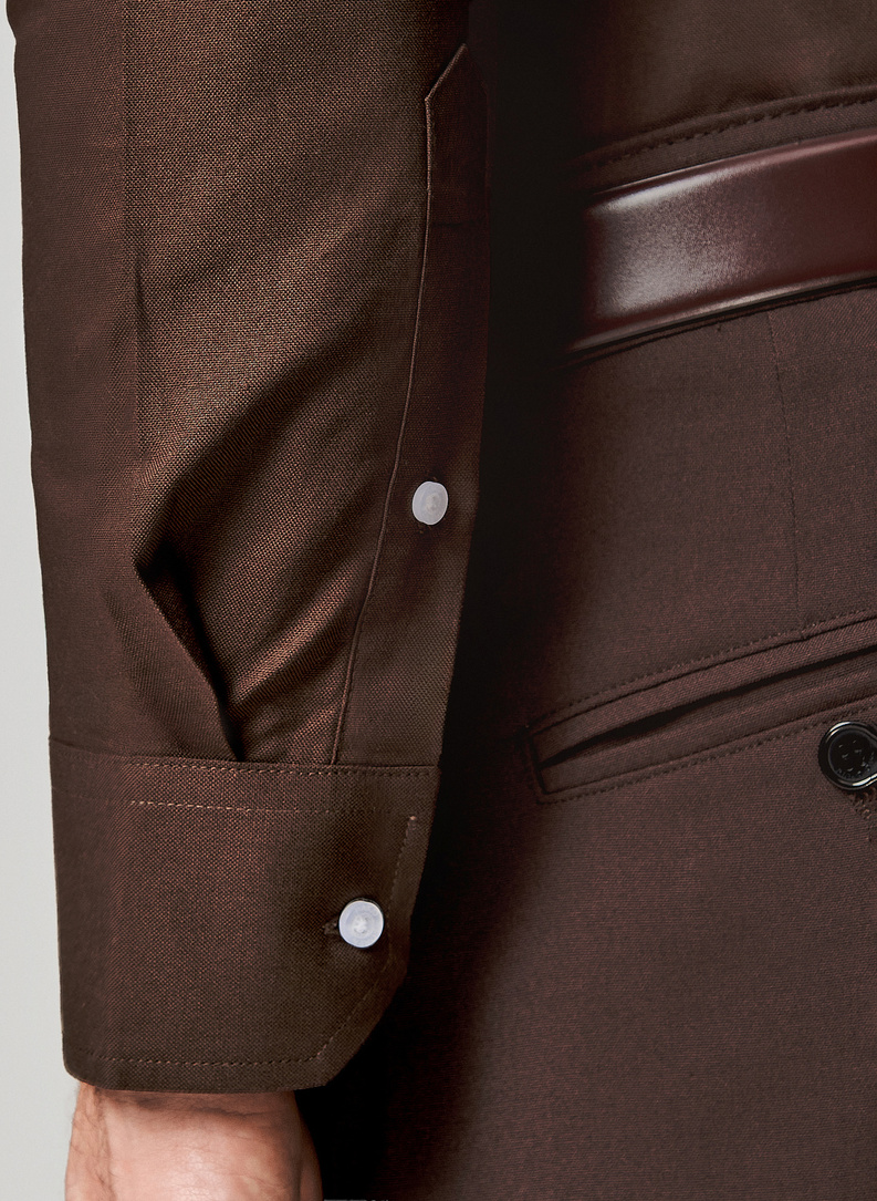 Brązowa koszula męska z bawełny